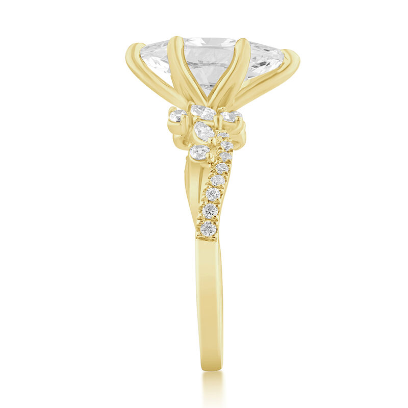 Marquise-Cut Lab Grown 2ct. Diamond Engagement Ring With Marquise & Brilliant-Cut Accents in 14k Yellow Gold image number null
